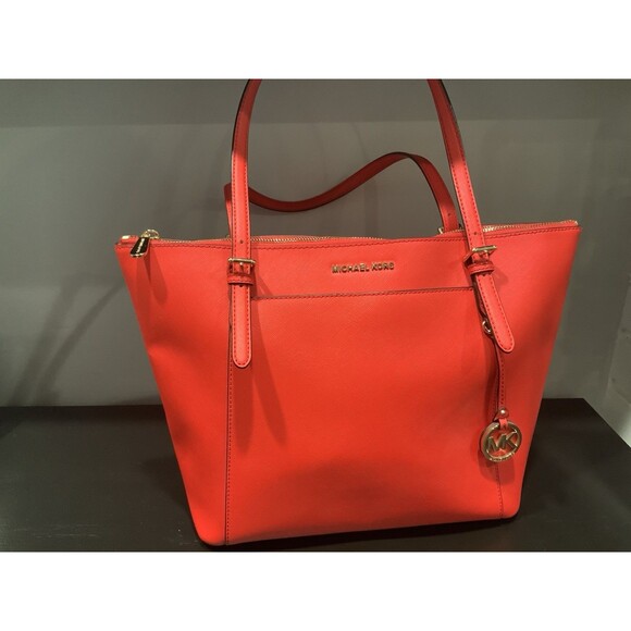 NWOT Michael Kors Large Red Tote Bag - Picture 1 of 7